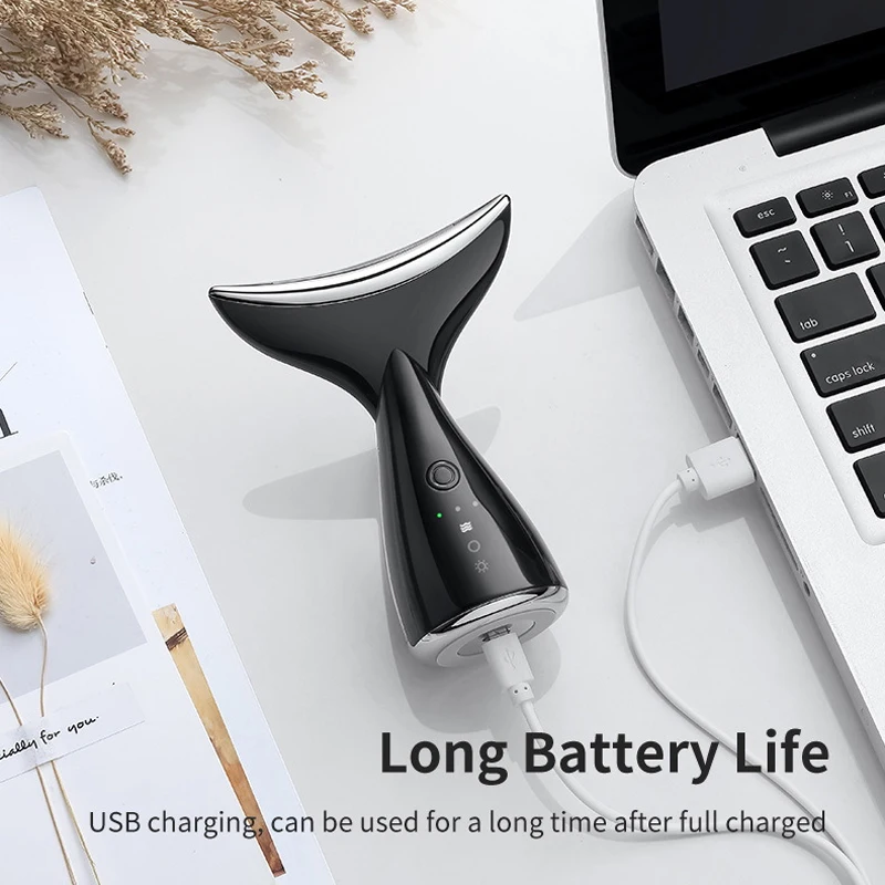 Dispositivo de belleza LED 3 en 1 para el cuello y la cara, máquina para el cuidado de la piel, Reduce el levantamiento de la barbilla doble, antiarrugas, para el hogar