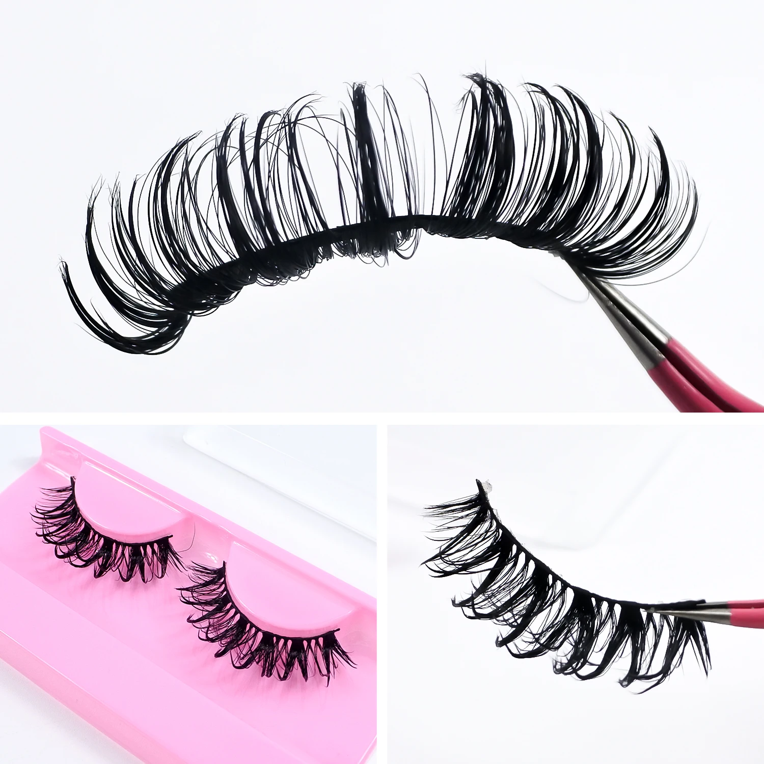 Faux Mink Strip Lashes Wholesale Bulk Items Short Spike Volume Wet Lash Extensions Fake Eyelashes Makeup