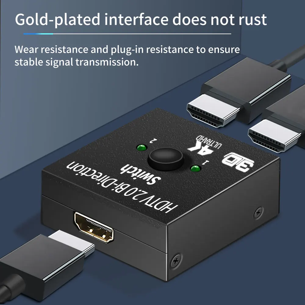 HDMI-совместимый сплиттер 4K переключатель KVM двунаправленный 1x 2/2x1 HDMI-совместимый коммутатор 2 в 1 для PS4/3 ТВ-приставки переключатель адаптер