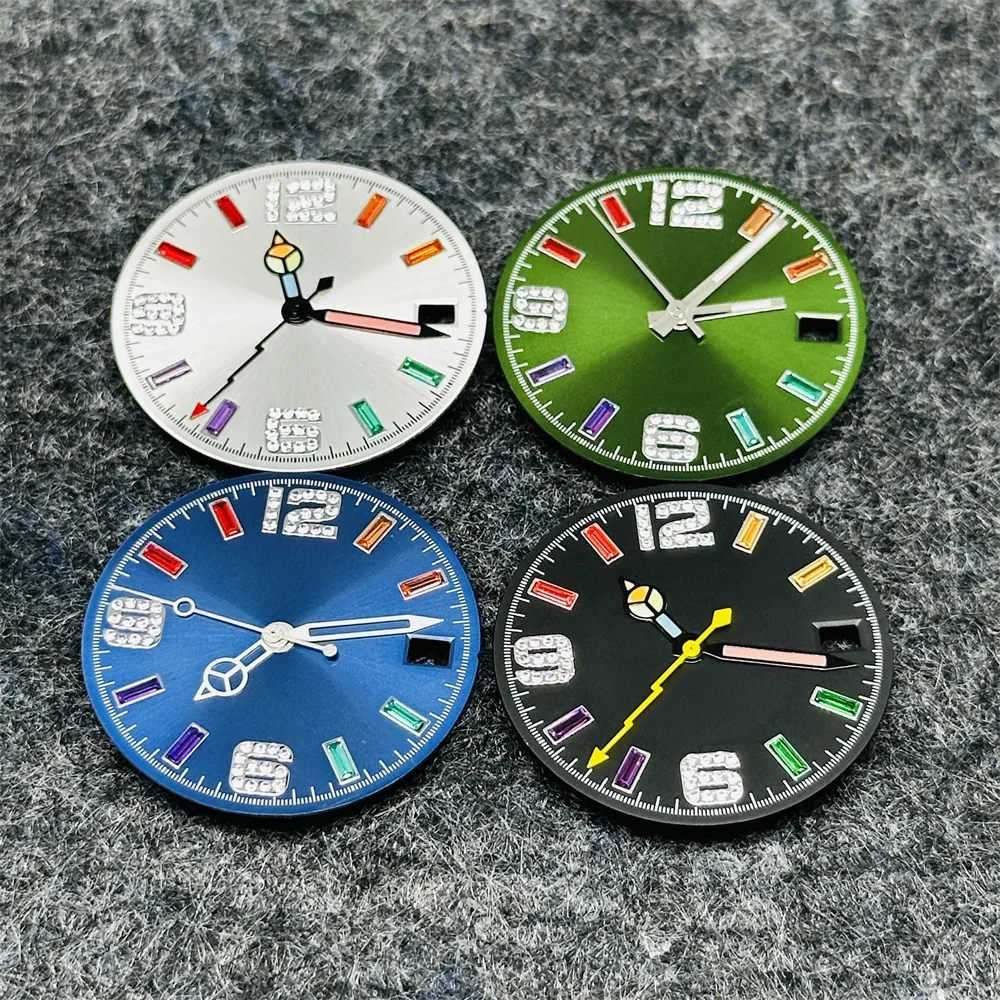 28.5mm Watch Dial Sun Pattern Watch Replacement Modification Accessories Scale Rainbow Watch Faces for NH35 NH36 4R 7S Movement