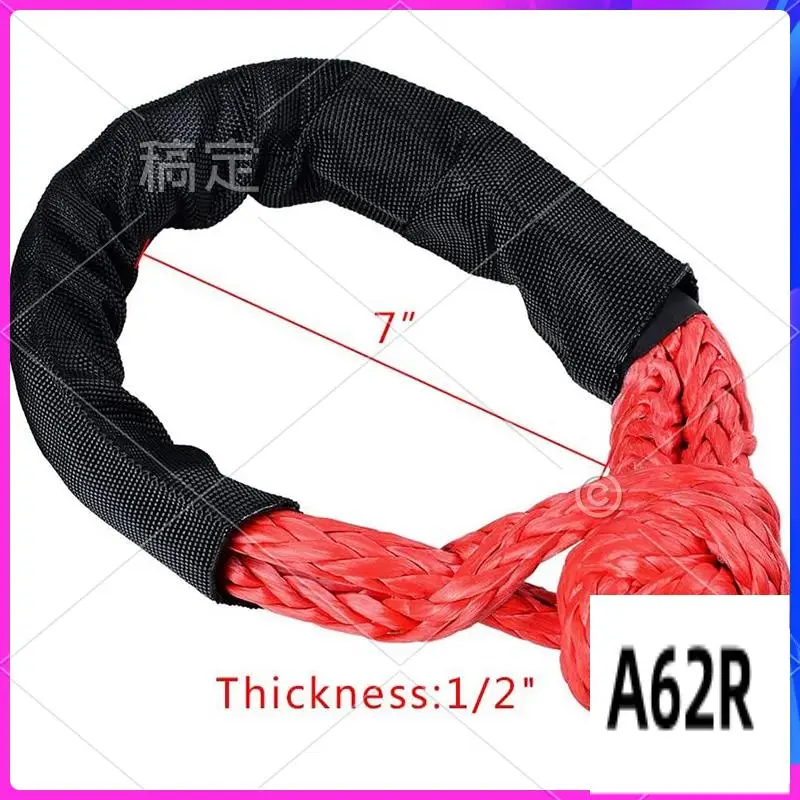 

R2-1/2 Inch Synthetic Shackle Winch Rope + Recovery Snatch Ring For ATV UTV SUV Off-Road Towing Truck 4X4 Boat Marine