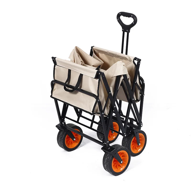 Outdoor hand-pulled folding campervan, camping trailer, grocery shopping, stalls, carts, carts