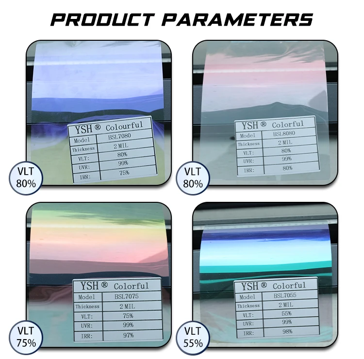 Kameleon autoruitfolie Zelfherstellende UV-bestendige kleurveranderende tint voor gebruik binnen en voorruit