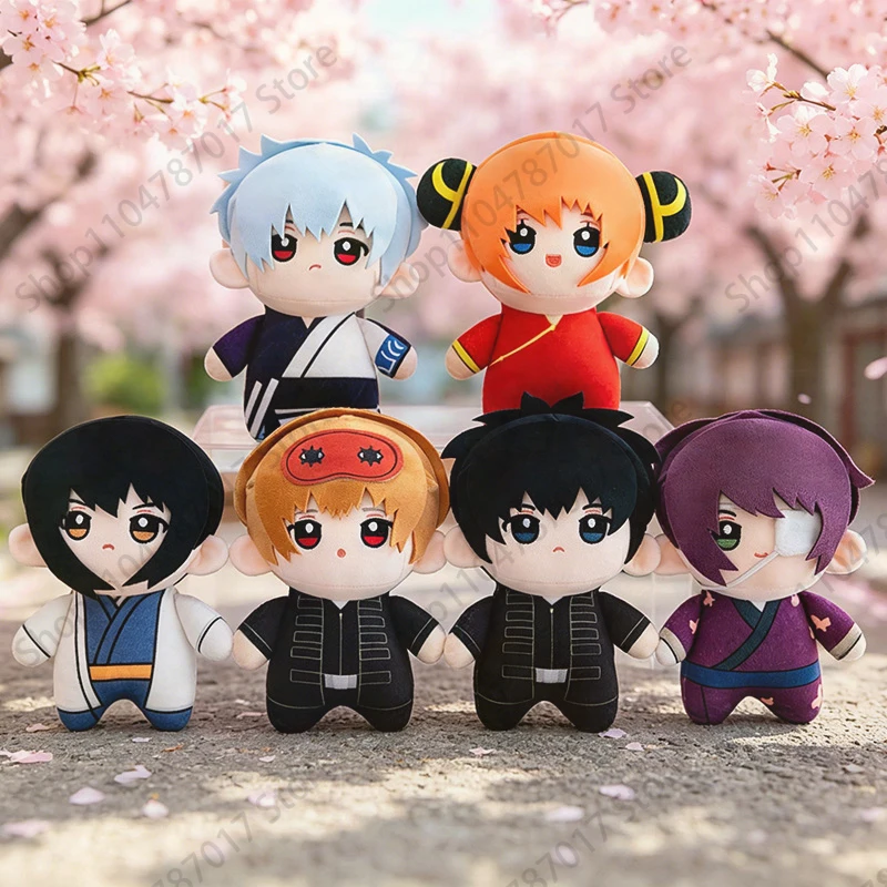New Gintama Q Version Plush Toy Gintoki Sakata Kagura Anime Stuffed Doll Gift For Kids Girls Home Bedroom Decor Soft Fluffy Cute