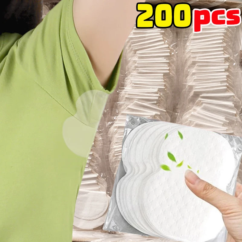 10/200Pcs Disposable Underarm Armpit Sweat Pads Sweat-absorbing Patch Summer Deodorants Non-woven Pads Breathable Ultra-thin