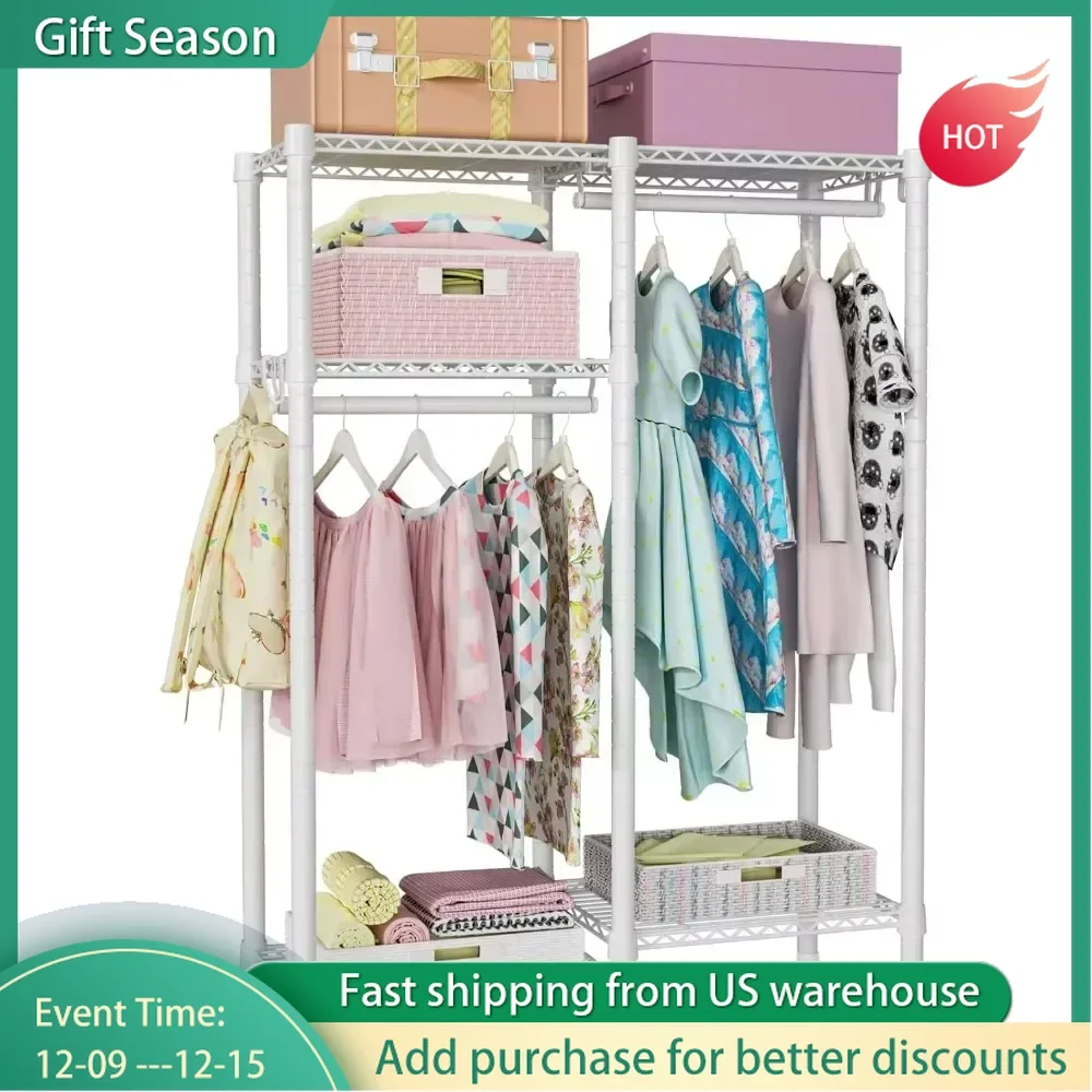 Children's Wardrobe, Hangers for Infants, Students, and Children's Rooms, 4-storey Independent and Portable Heavy-duty Wardrobes