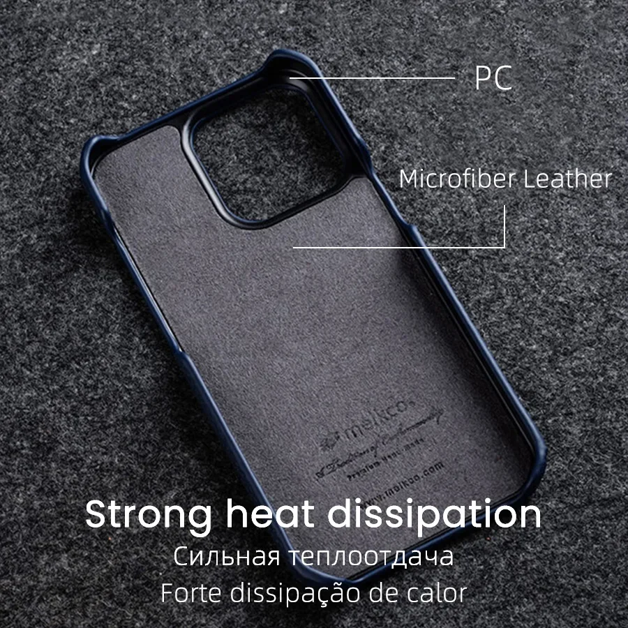 Melkco Premium Genuine Leather Case for iPhone 16 Pro Max 15 Pro Max 14 13 Luxury Business High-end Cow Phone Cases Back Cover