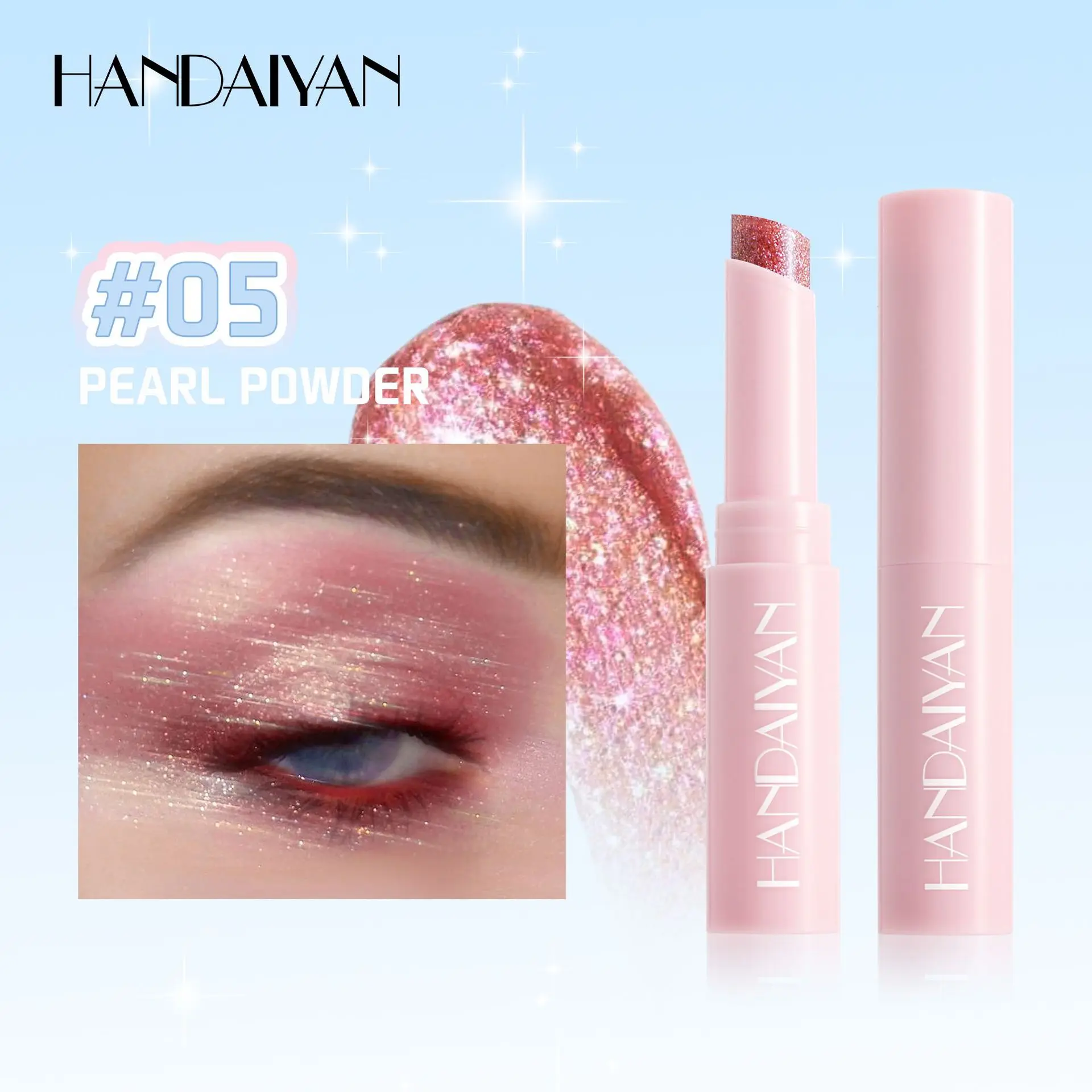 6-kleuren Super Flash Oogschaduw Stick Hydraterende Jelly Textuur Parelachtige Diamant Schaduw Shimmer Verhelderende Contouren Glanzende Make-up