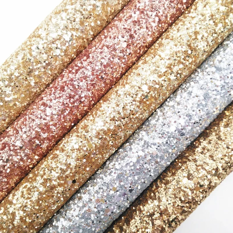 Amonglitter золотые и розовые золотые объемные блестящие кожаные тканевые листы, блестящая ткань для «сделай сам», сумки с бантом 21x29 см, Размер A4 GM4002B