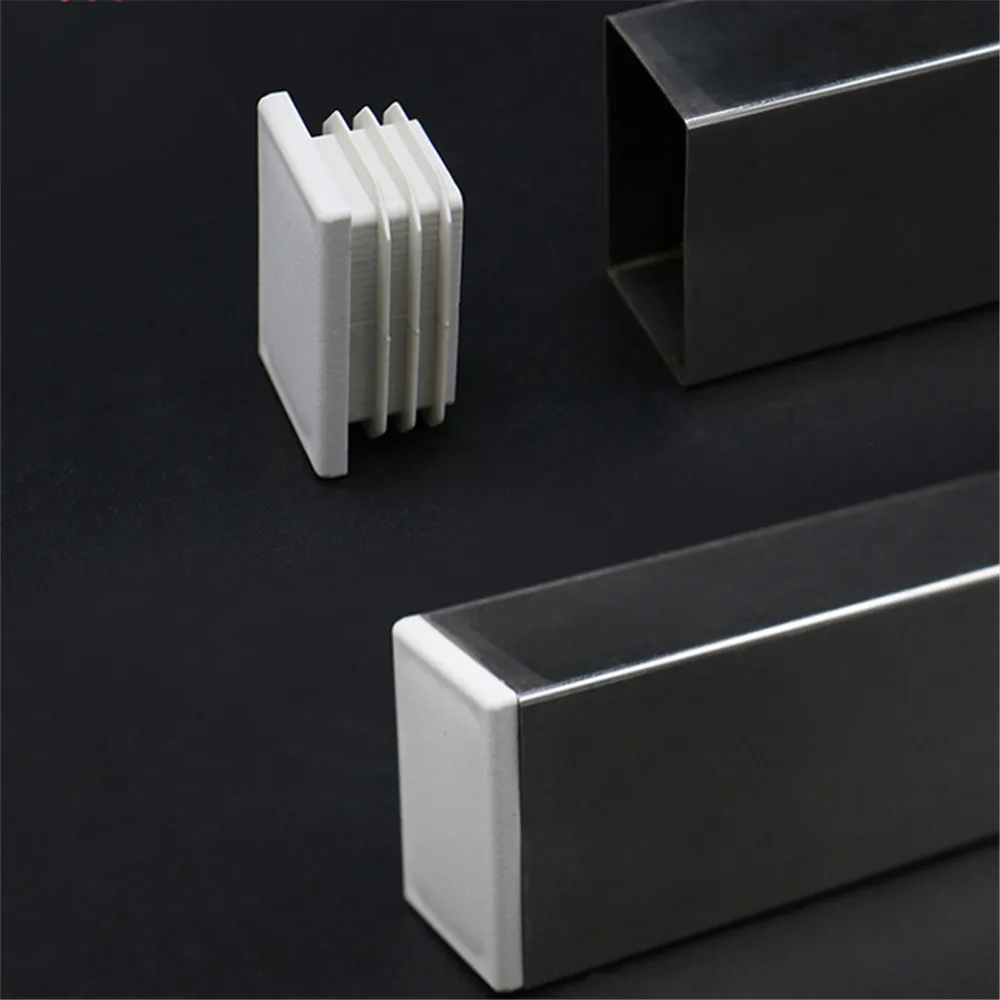 Rectangle/Square White Plastic Blanking End Cap Pipe Inserts Plug Bung Steel Leg Stopfen 15x15mm to 50x100mm