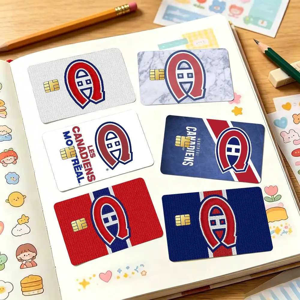 Montreal-L C-Canadiens LOGO Credit Card HD Stickers Small Chip Waterproof Sticker Game Card Decal Gift
