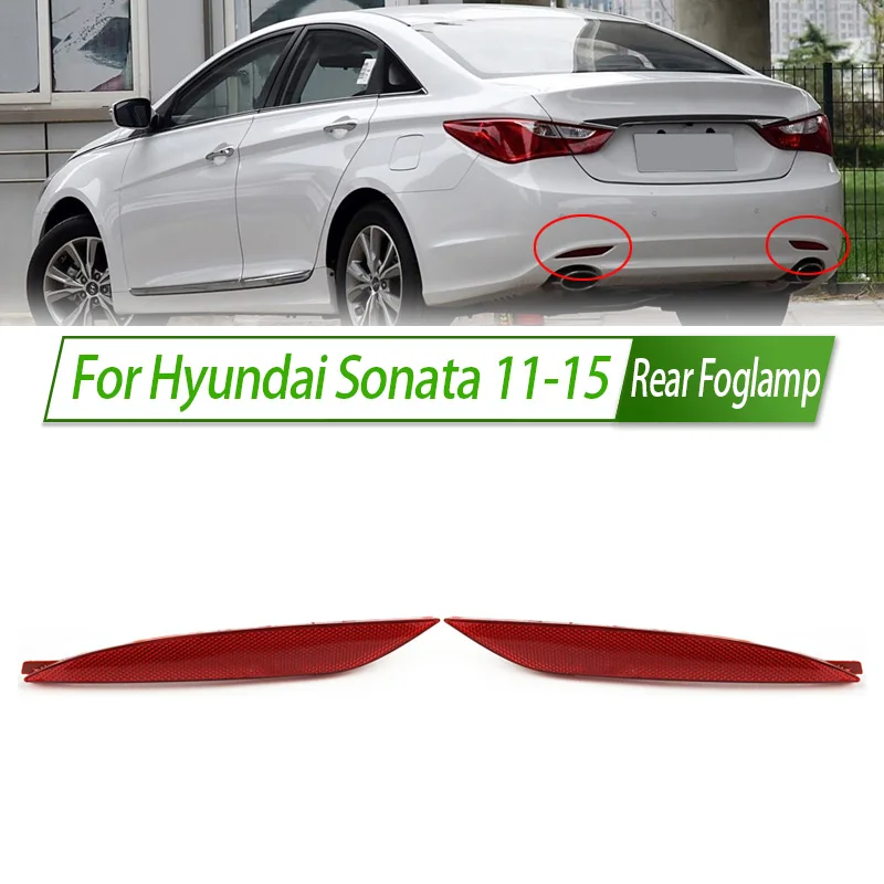 For Hyundai Sonata 11-15 Rear Bumper Fog Light Reflector Light Rear Fog Light Foglamp Warning Lamp Frame Cover
