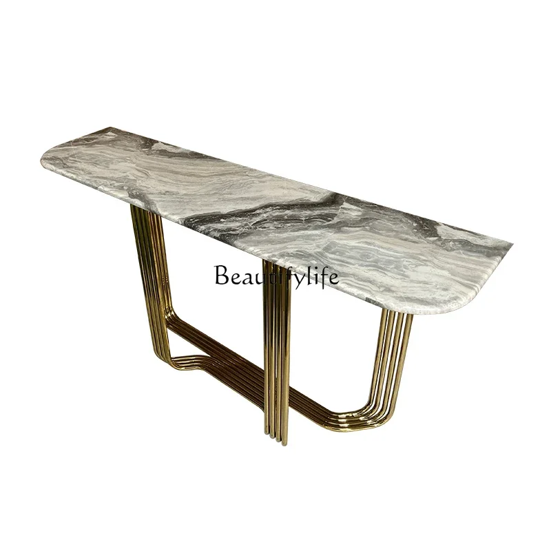 ls 27 Italian light luxury natural marble entrance table