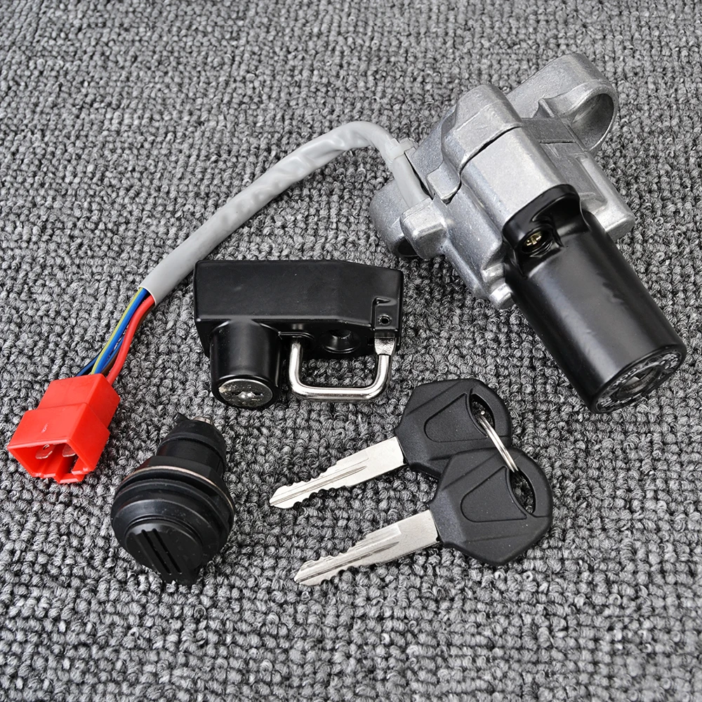 Motorcycle Fuel Gas Cap Ignition Switch Seat Lock with Key Kit for Yamaha Drag Star XVS250 XVS125 XVS400 XVS650 4TR-82021-00