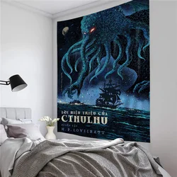 H. P. Lovecraft Cthulhu  Genshin Impact Hu Tao Chart Tapestry Art Science Fiction Room Home Decor Cheap Hippie Wall Hanging