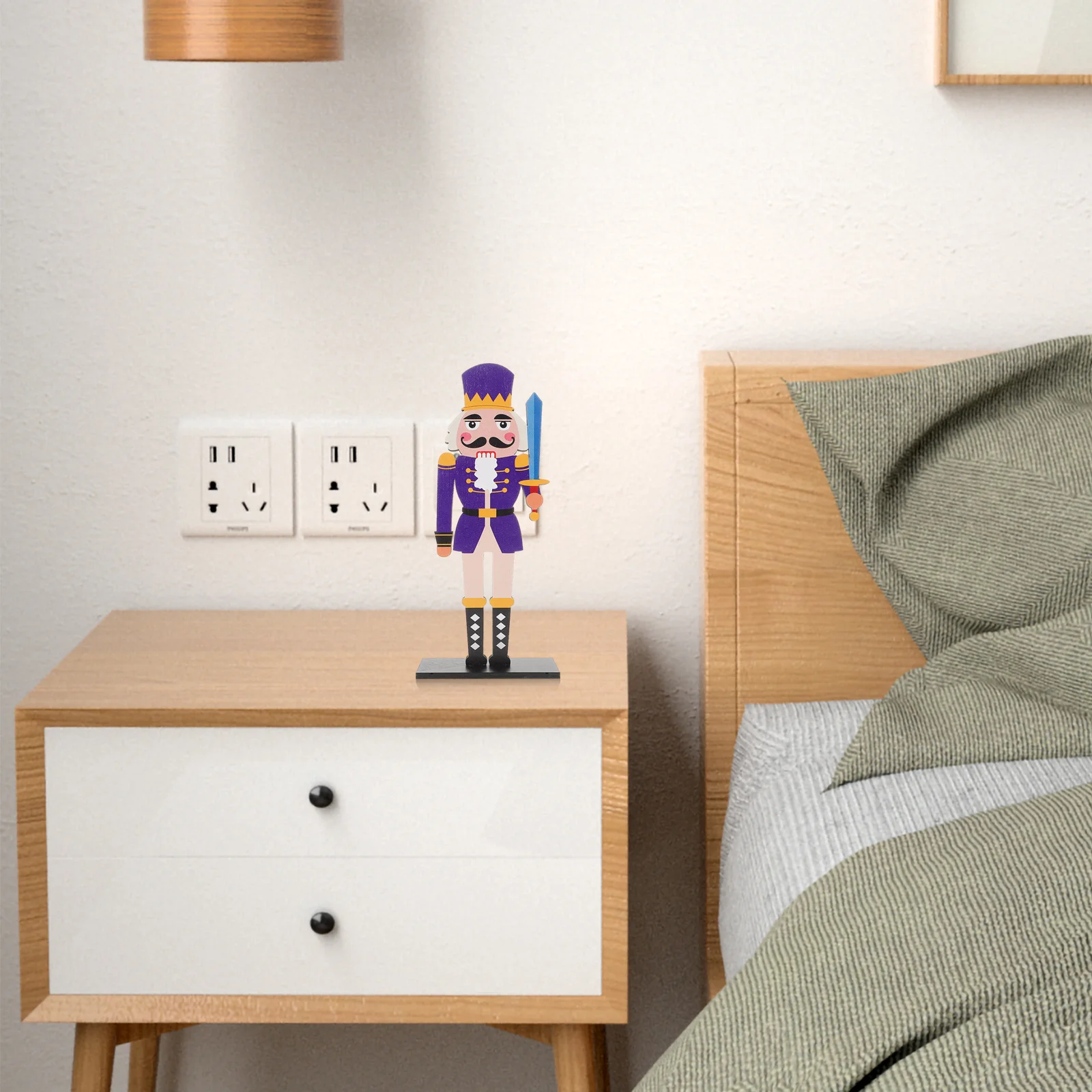 

Wooden Nutcracker Soldier Figure Traditional Christmas Ornament Table Centerpiece Holiday Decoration Festive Decor