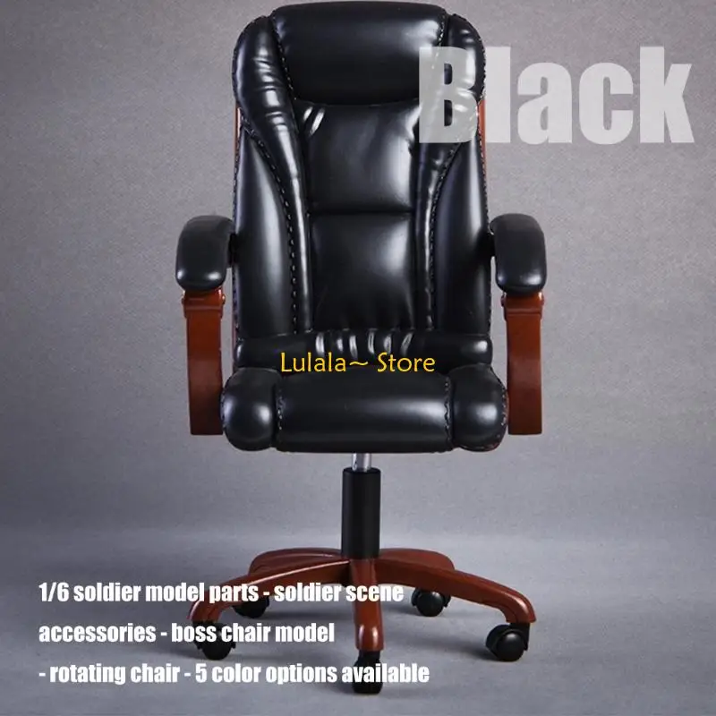 Y4QA Miniature Office Furniture Chair For 1/6 Action Figure Model Collector 360 Rotating Function
