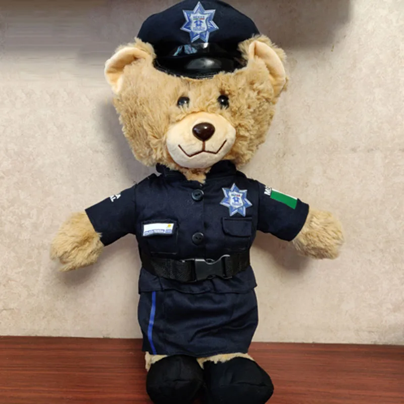 Police Ted Bear Teddy Mexico Policia Federal Dress SWAT Cloth Plush Toy Stuffed Doll Cartoon Animal Policewoman Boy Girl Gift