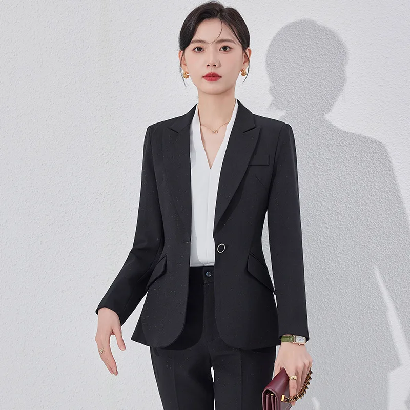 Blazer verde feminino outono inverno 2024new high-end elegante estilo deusa terno profissional conjunto blazer high-end