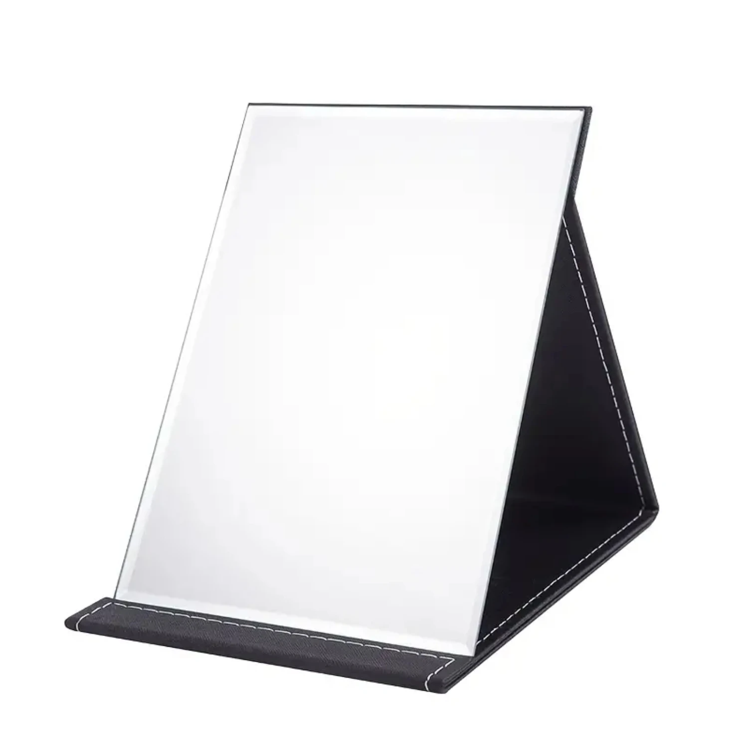 Large Portable Folding Vanity Makeup Mirror With Stand for Travel, Adjustable Brightness Touch Screen LED Light, Compact Beauty 