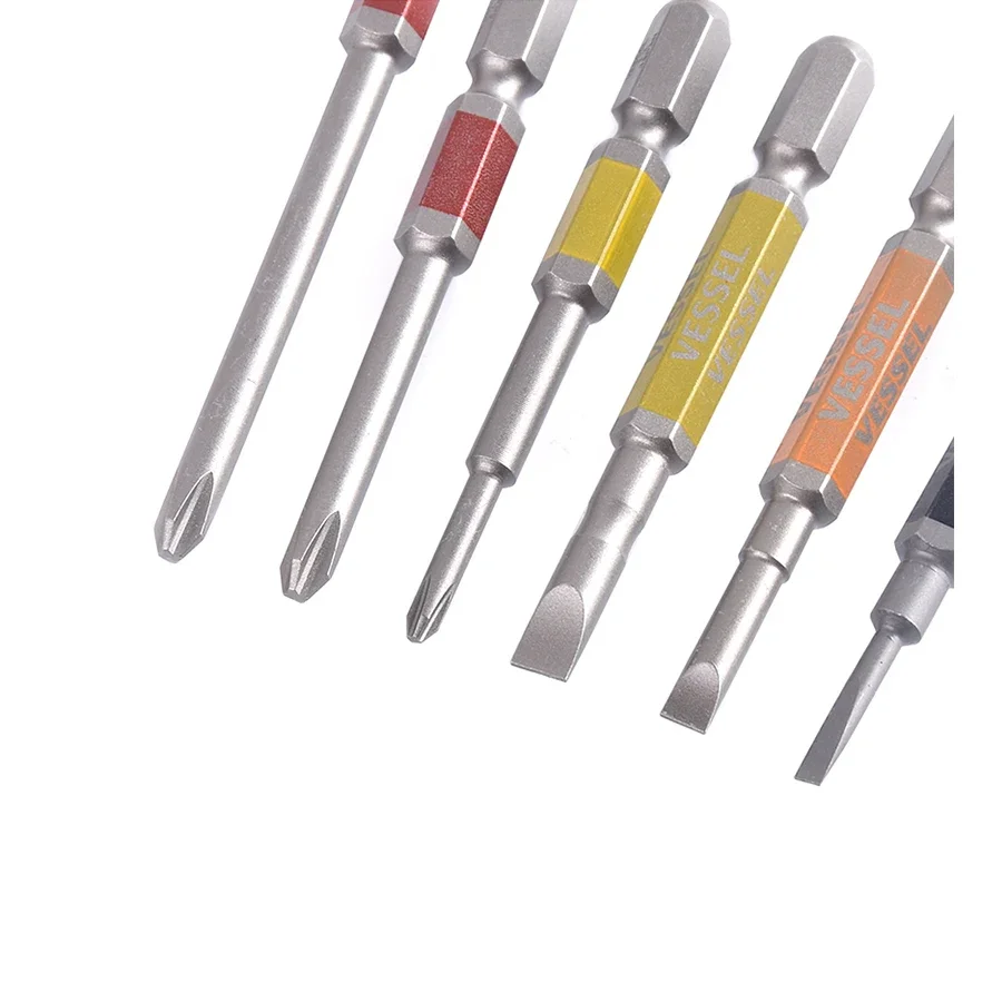 مجموعة لقم مفك براغي من VESSEL لمسامير فيليبس والمشقوقة برأس واحد ملحقات أدوات يدوية رقم سلسلة GS16