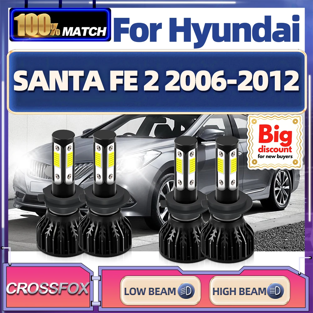 H7 LED Headlights 40000LM 240W CSP Chips Auto Lights Bulbs 12V 6000K For Hyundai SANTA FE 2 2006 2007 2008 2009 2010 2011 2012