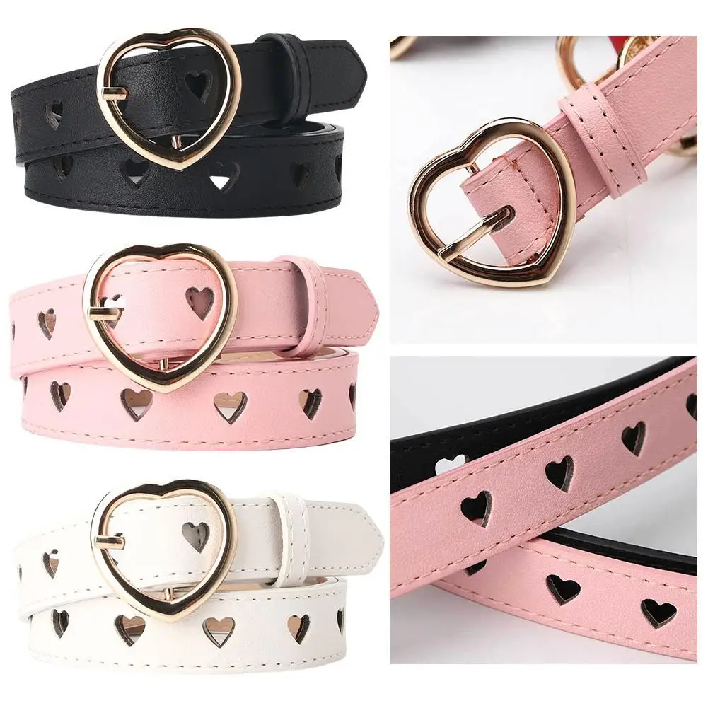 

Heart Shape Belts PU Leather Waist Belt 2024 Women Jeans Pants Dresses with Love Shape Alloy Buckle Easy to Match