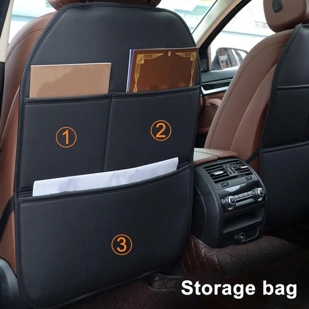 

Чехлы на спинки автомобильных сидений (2 шт.), водонепроницаемые защитные накладки из искусственной кожи с органайзерами для хранения на передних сиденьях