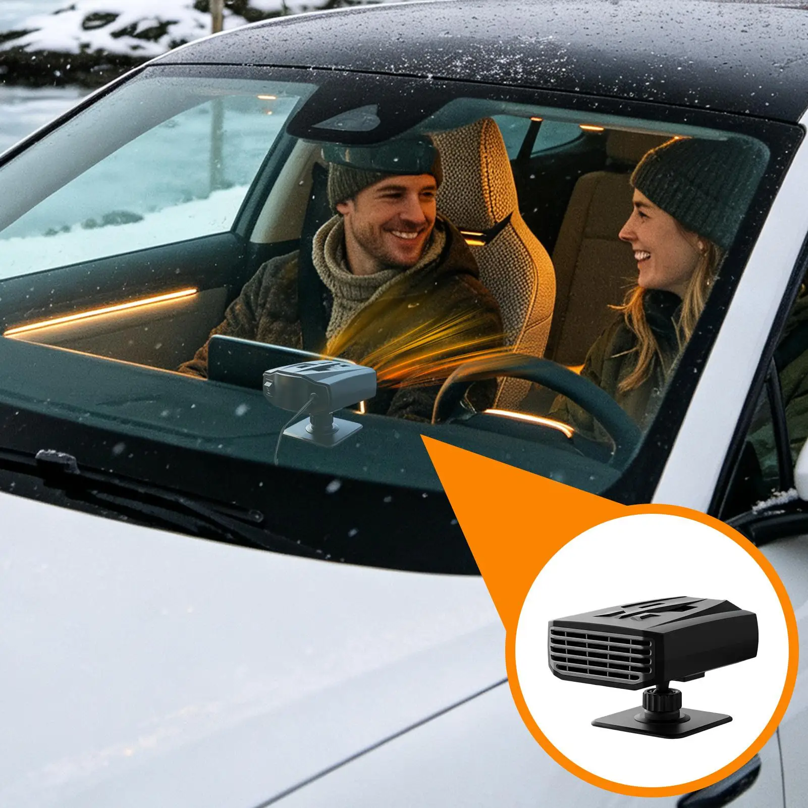 Portable Heater For Car 12V Plug In Vehicle Windshield Defogger 120W Car Window Defroster For Truck SUV RV Winter Cold Weather