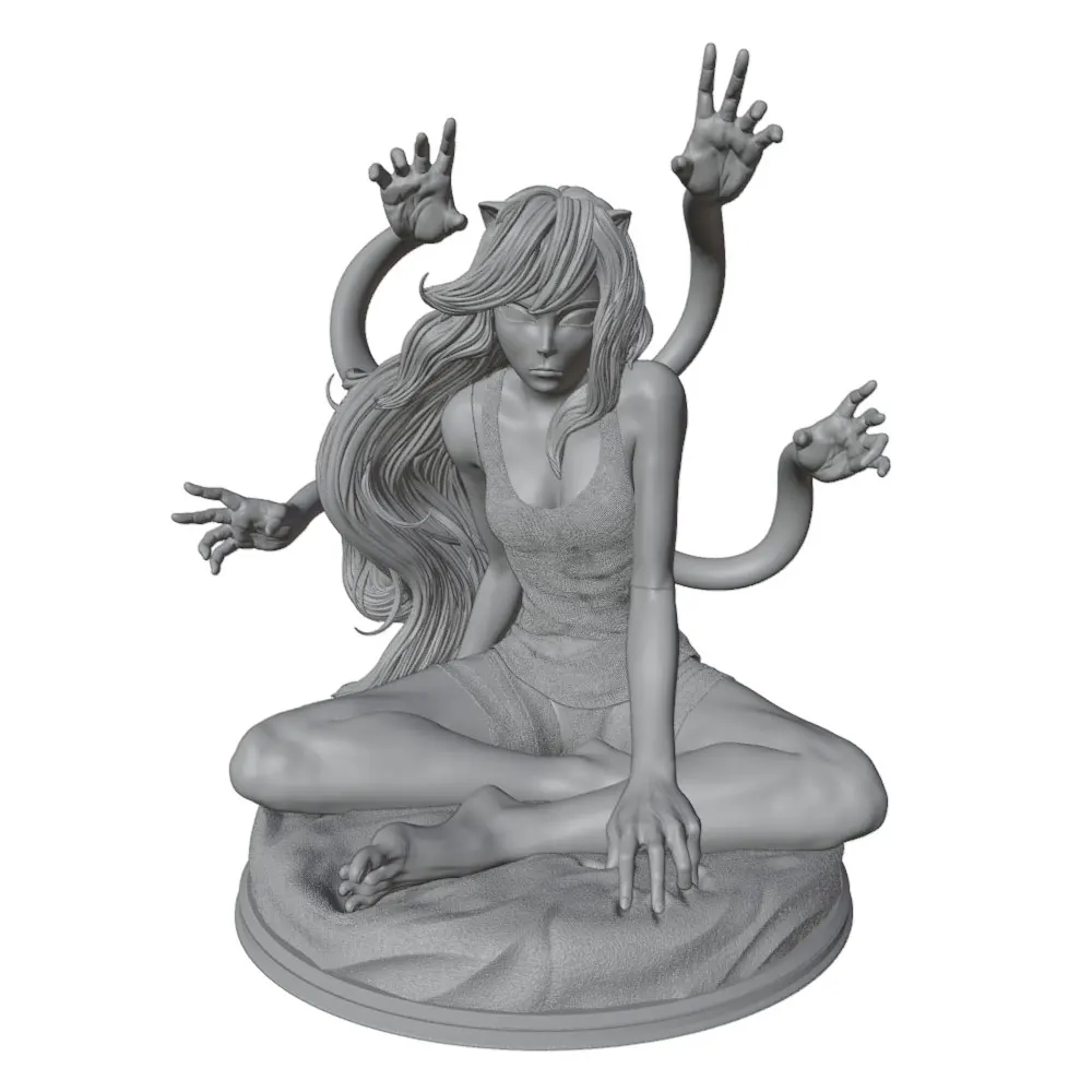 1/24=75mm-1/10=175mm Anime Character Statue GK Miniature 3D Printed Gray Model Figurine DIY Doll Model Unassembled And Unpainted