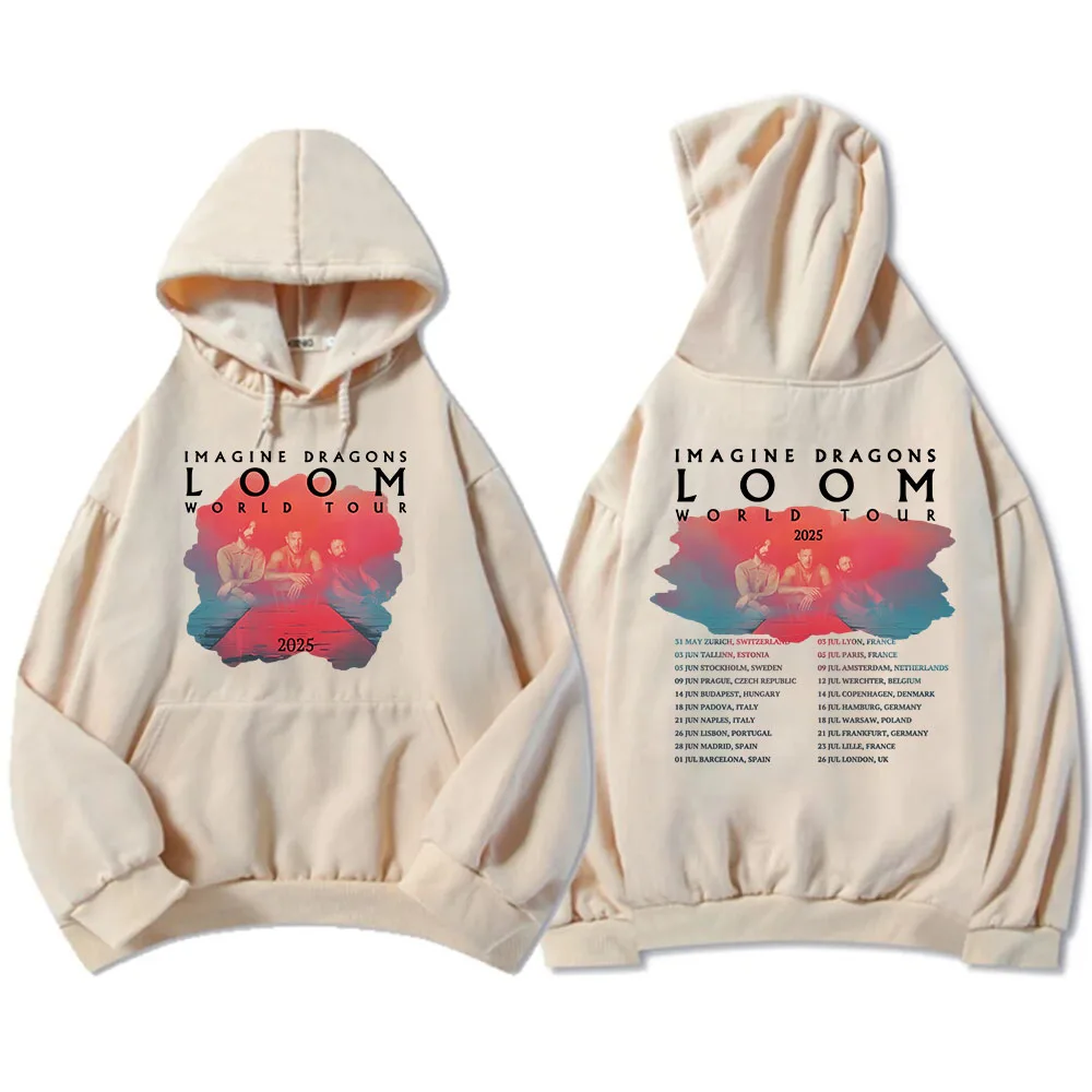 Loom Tour 2025 Imagine Dragons Hoodies Mens Band Hip Hop Unisex Streetwear Sudaderas Fleece Comfortable Soft Male Sweatshirts - Product Main Image