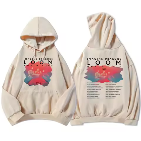 Loom Tour 2025 Imagine Dragons Hoodies Mens Band Hip Hop Unisex Streetwear Sudaderas Fleece Comfortable Soft Male Sweatshirts