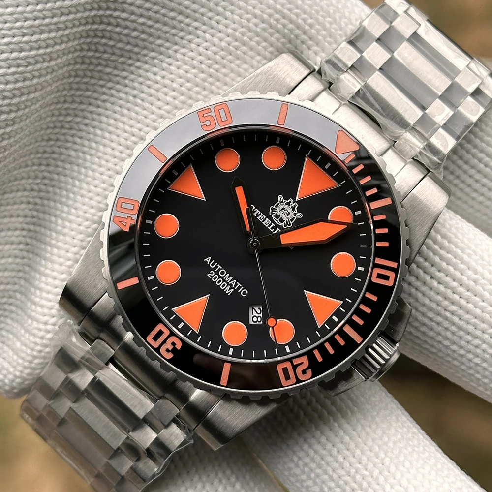 

Мужские часы STEELDIVE SD1987 с уникальным дизайном, корпус 46,5 мм, светящийся керамический безель, сапфировое стекло, водонепроницаемость 2000 м, механизм NH35