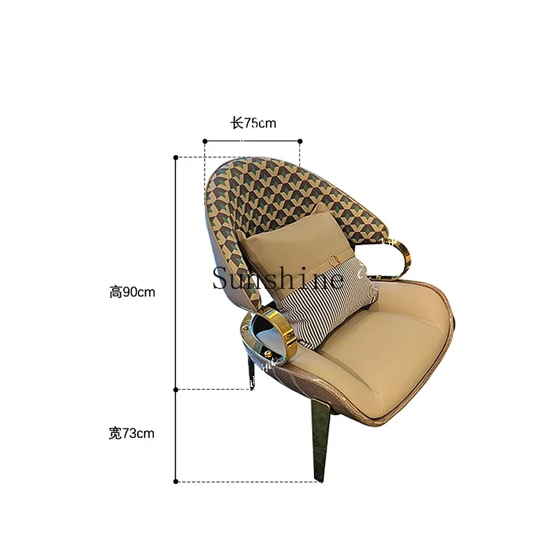 Modern light luxury leather sofa high-end villa large flat floor living room large apartment luxury Italian simplicity TF