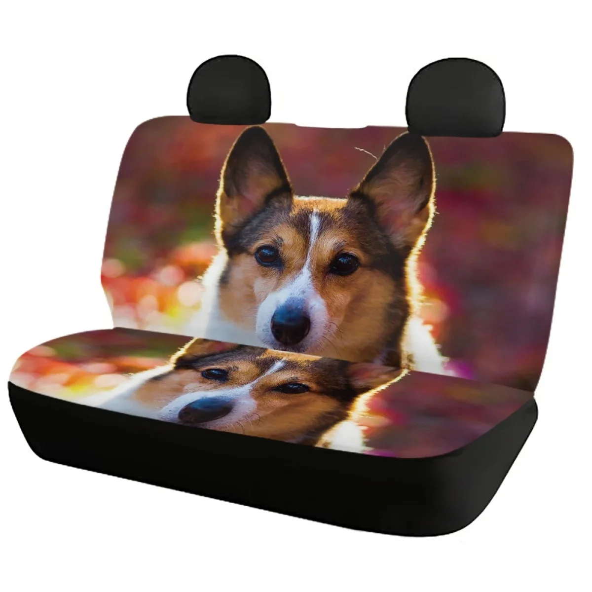 Cute Corgi Seat Covers Full Set 4 Front and Back Car Seat Cover Slip-Resistant Soft Universal Auto Seat Cover Fit Most of Truck