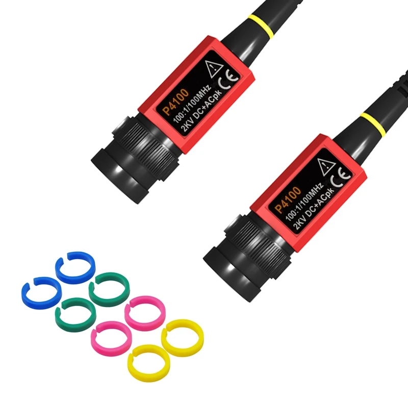 P4100 Oscilloscope Probe 100:1 2KV High Voltage 100Mhz Safety BNC Connector For Oscilloscope Adjustable Attenuation