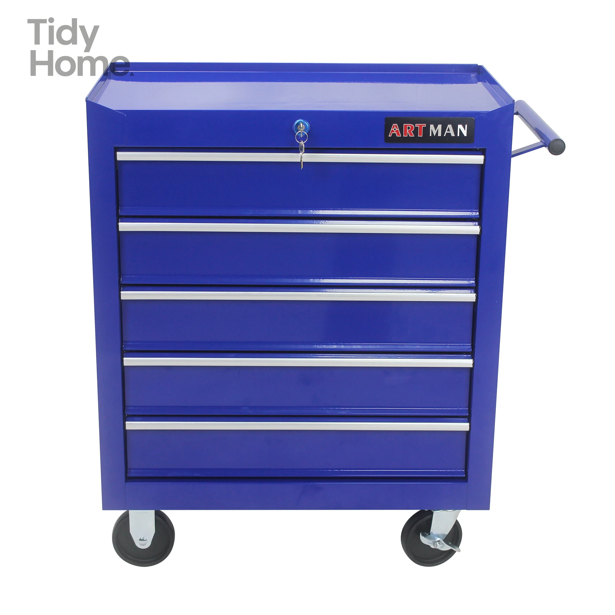 5 DRAWERS MULTIFUNCTIONAL TOOL CART WITH WHEELS-BLUE  toolbox with wheels tool storage box tool-box storage  tools-box organizer