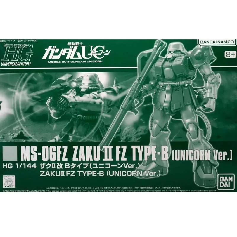 Bandai Original Gundam Model Kit Anime Figures HG PB Zaku 2 FZ Type-B Mobile Suit Gunpla Action Figure Toys For Boys Gift