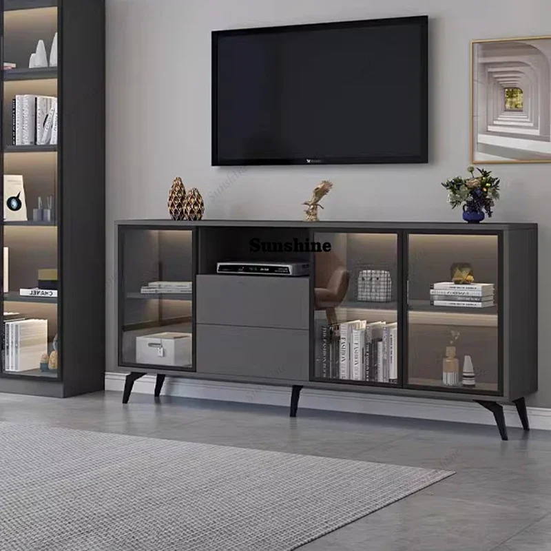 Glass Storage Tv Stands Universal Organizer  Luxury Shelf Display Tv Table Entertainment Archivadores Bedroom Furniture  F
