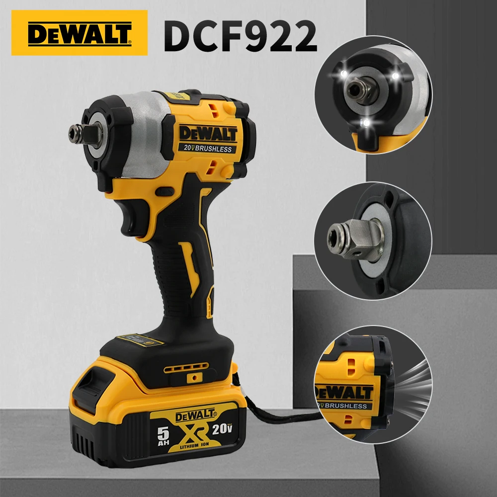 Imagem -05 - Dewalt Dcf922 Chave de Impacto sem Fio 406nm Chave de Impacto Ferramenta Elétrica sem Escova 20v Chave Recarregável de Velocidade Variável