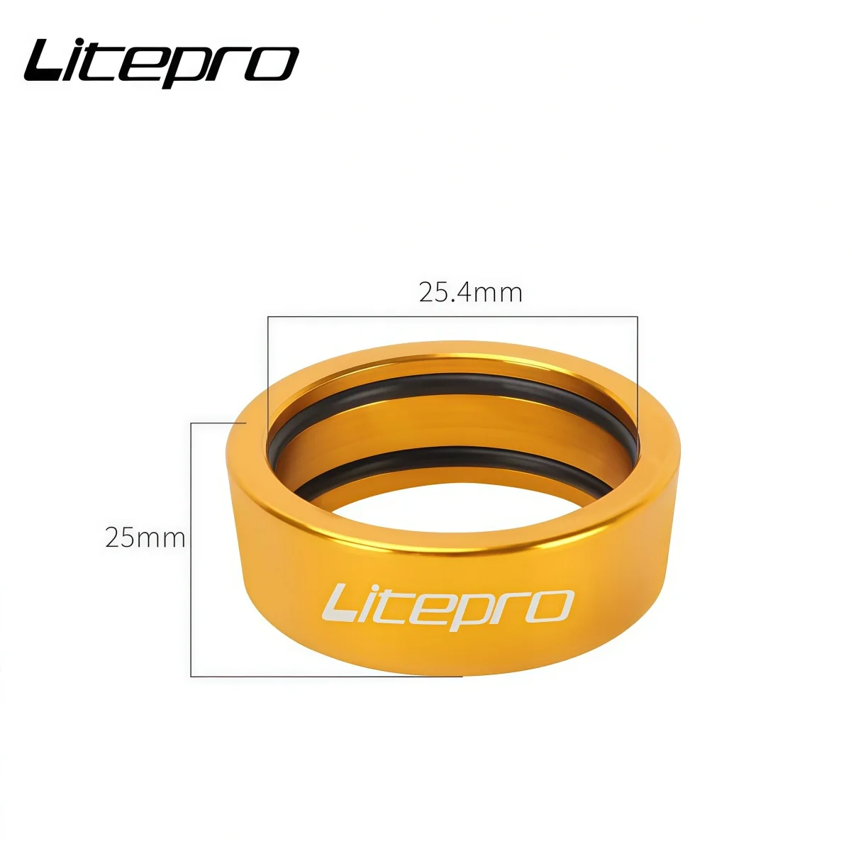 Litepro Aluminum Alloy Fixing Ring For Folding Bike Handlebar Stopper– 25.4mm Clamp (Black Red Gold