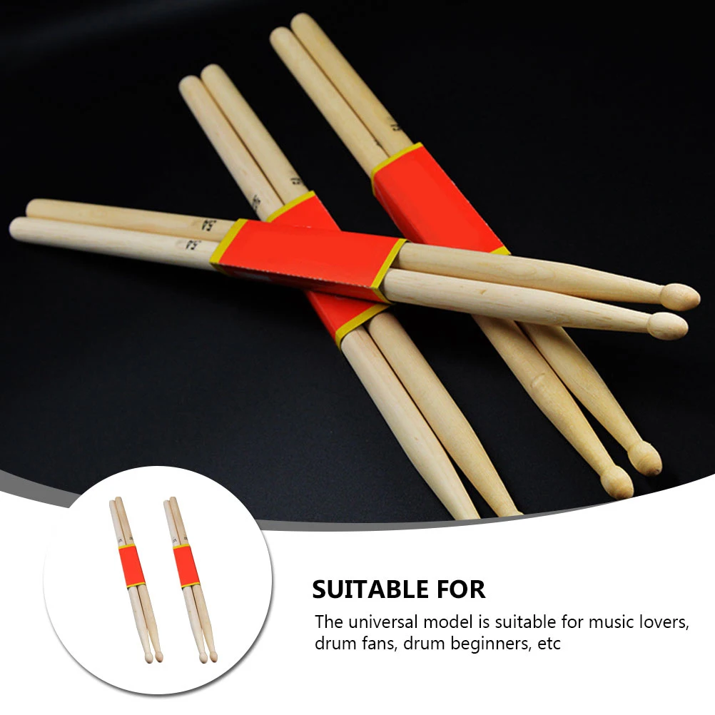

4pcs Professional Maple Drum Sticks Smooth Durable Practical Percussion Tools For Jazz Drum Music Lovers Beginners Accessories