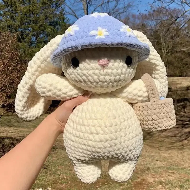 [Finished product] Large Homemade Needlework Doll large doll hand-woven finished product to send girlfriend gift cute rabbit