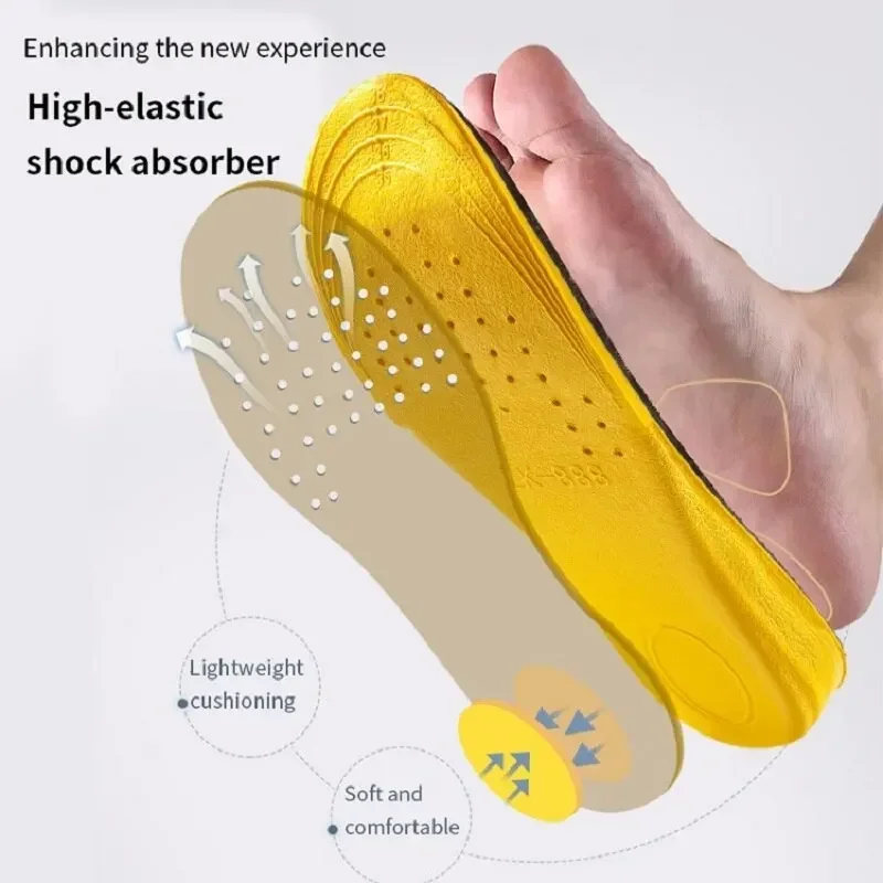 Full Length Invisible Height Increase Insoles Breathable Shock Absorption Shoe Lift Foot Cushion Inserts for Men Women Sneakers