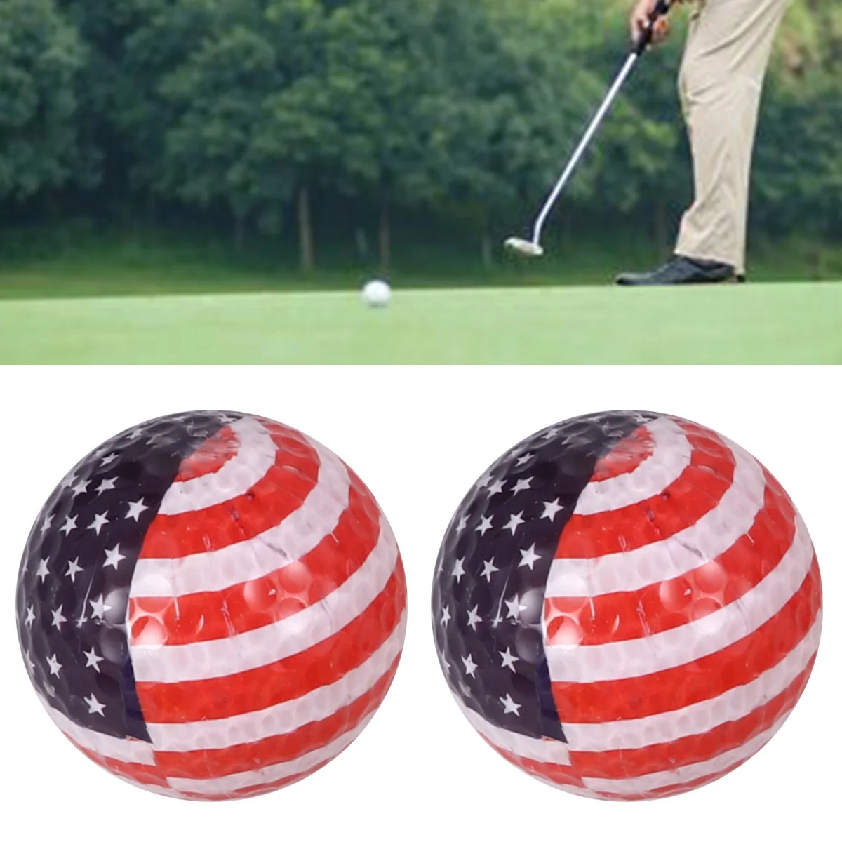 2pcs Flower Pattern Golf Ball 2 Layers Lightweight Practice Ball For Long Distance Training Beginner Friendly Sports