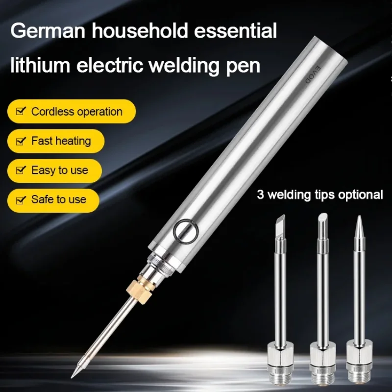 Lithium electric soldering iron pen Charging USB DIY low voltage soldering iron welding pen Poly head Horseshoe knife header