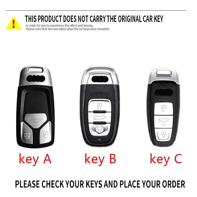 Leather Car Key Case Fob Cover for Audi A4 A5 A4L A6 A7 A8 Q8 Q5 S6 S7 S5 S8 S4 RS6 RS7 RS 2017 2018 2019 2020 Accessories