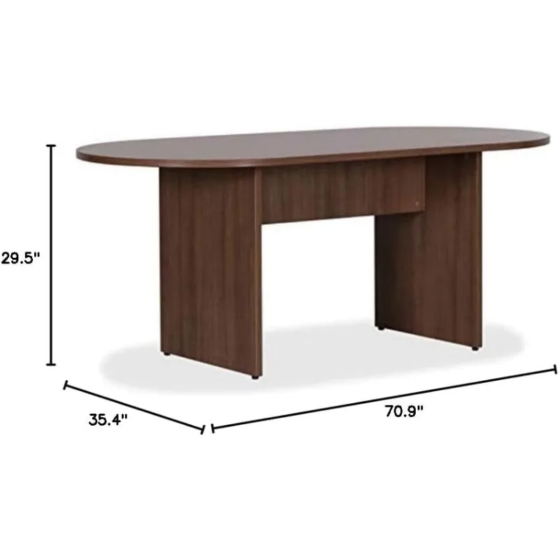 Lorell LLR69988 Essentials Mesa de conferência oval laminada de nogueira