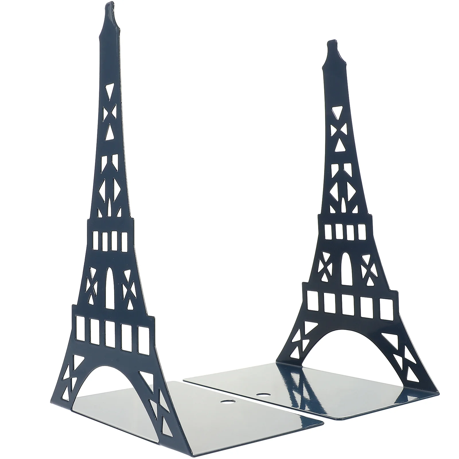 

2Pcs Metal Book Ends Tower Style Book Holders for Books Cds Records Strong Desktop Organizer for Office Study Room