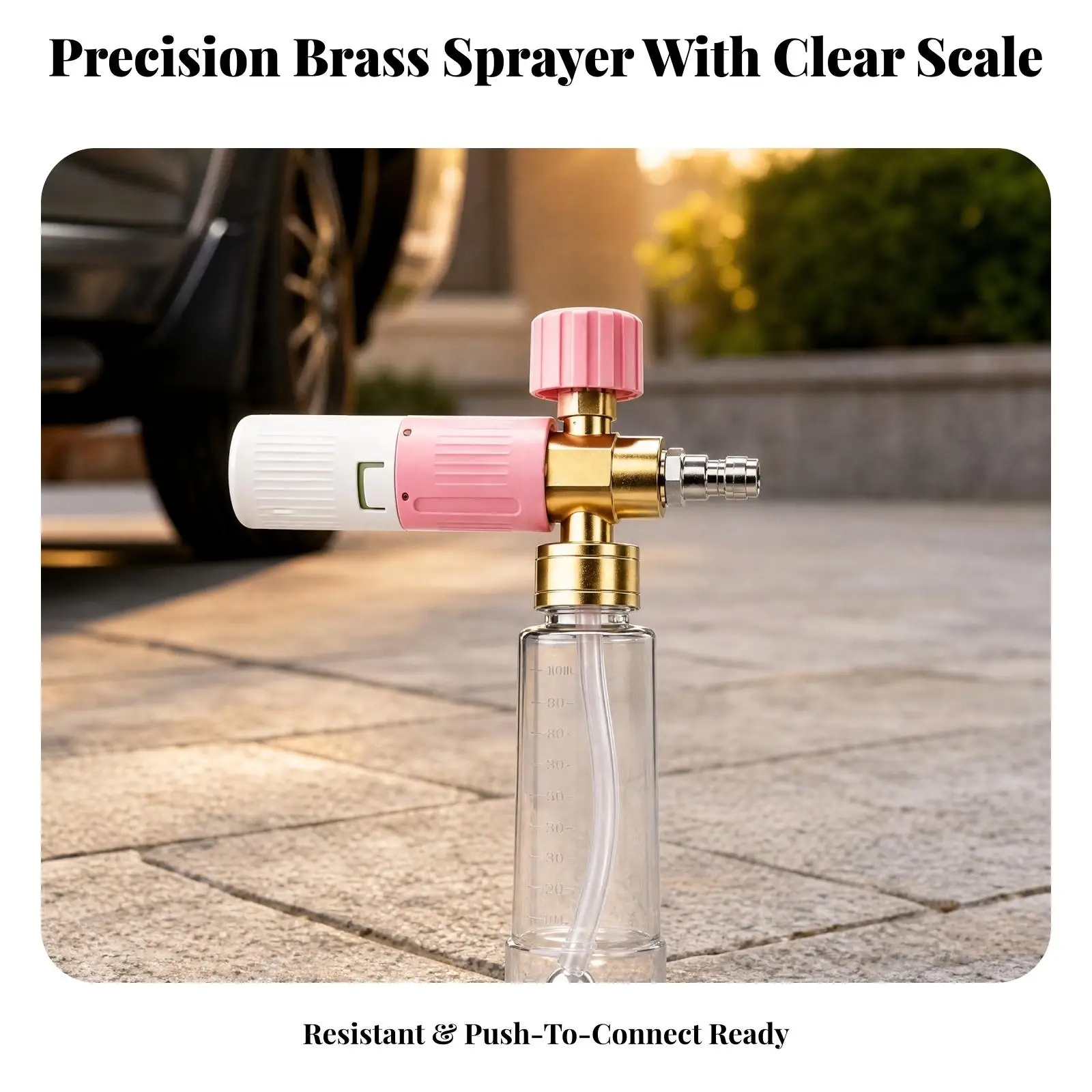High Pressure Washer Foam Cannon Attachment with 100ml Measuring Bottle for Vehicle Wash